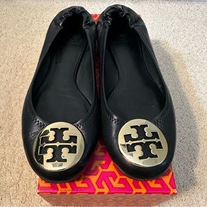 Tory Burch Reva Ballet Flats. Size: 7.5 M.  Black.